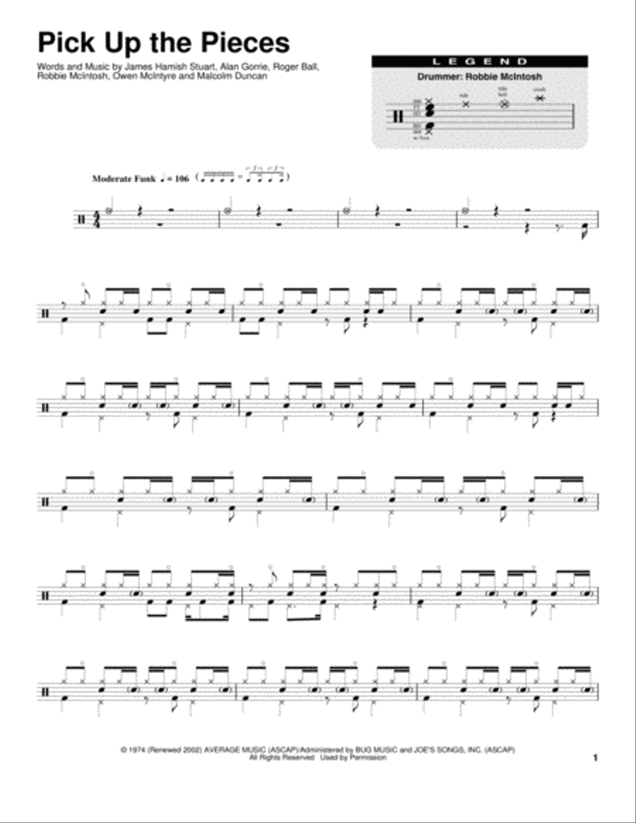 Pick Up The Pieces Drum Set scores gallery preview page 1