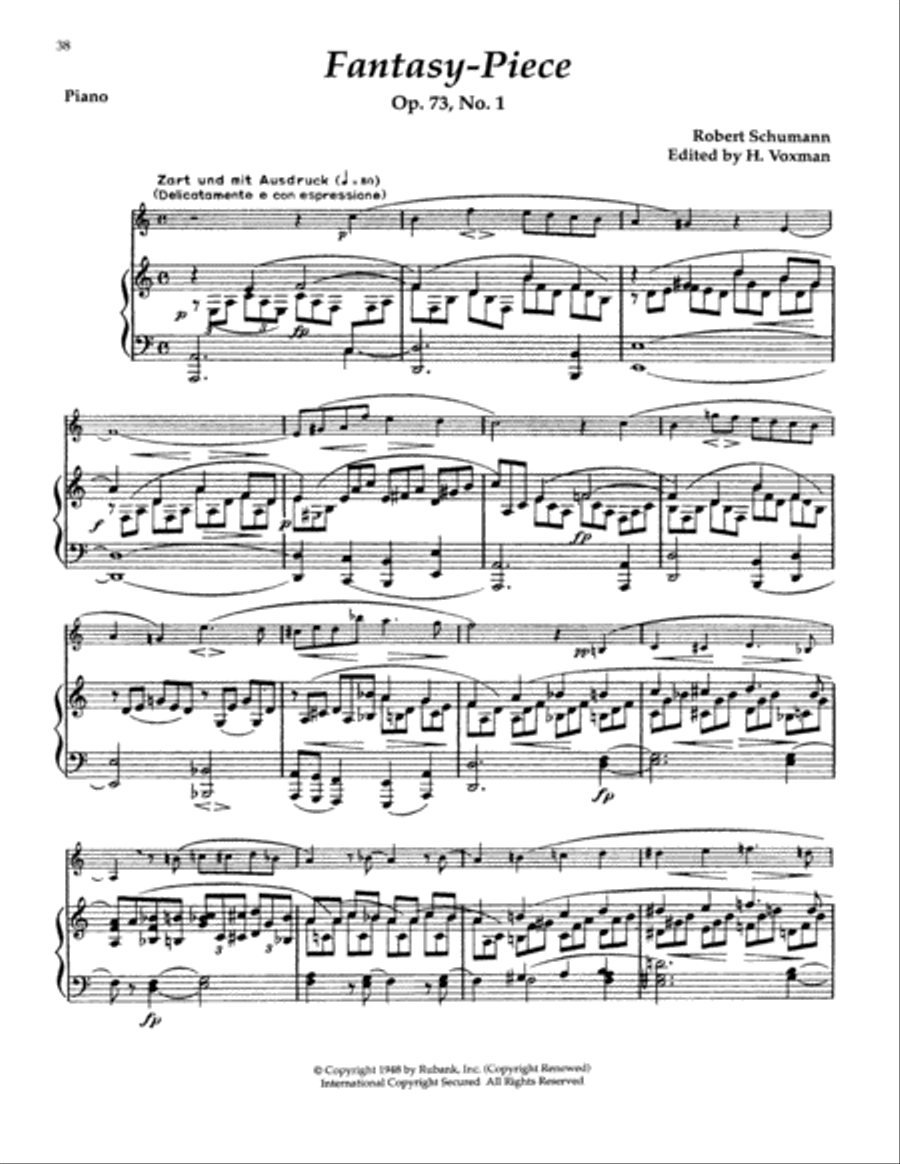 Fantasy-Piece, Op. 73, No. 1 School and Community scores gallery preview page 1