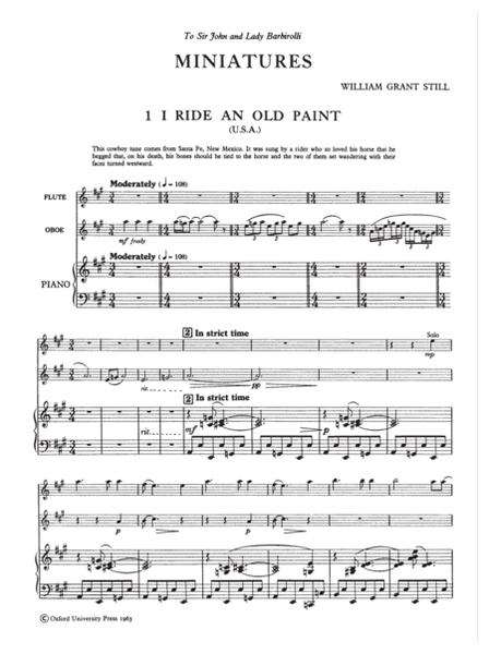 Miniatures by William Grant Still Flute - Digital Sheet Music