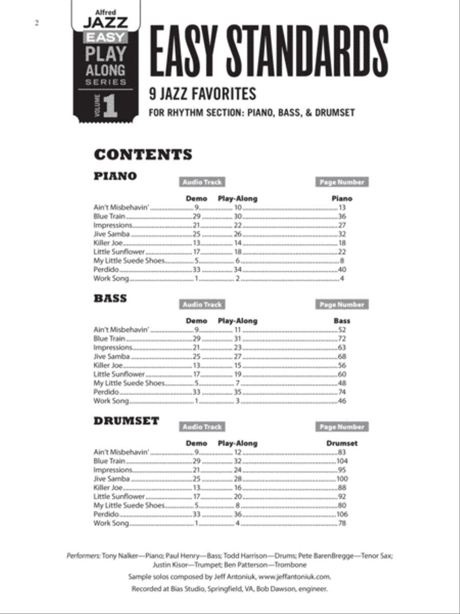 Alfred Jazz Easy Play-Along -- Easy Standards, Volume 1 Piano scores gallery preview page 3