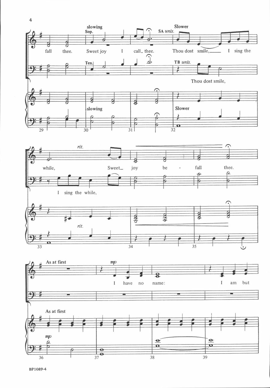 Infant Joy 4-Part scores gallery preview page 4