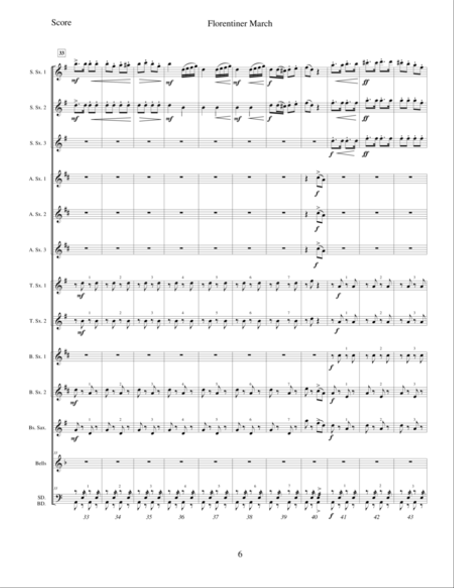 Florentiner March Saxophone scores gallery preview page 5