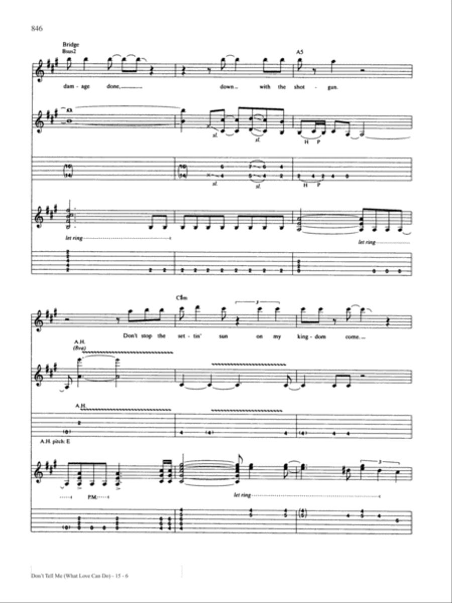 Don't Tell Me (What Love Can Do) Guitar Tablature scores gallery preview page 6