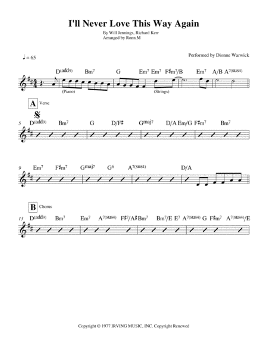 I'll Never Love This Way Again Small Ensemble scores gallery preview page 2