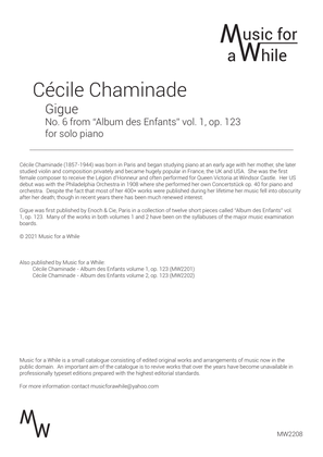 Cécile Chaminade - Gigue op. 123 no. 6 for solo piano