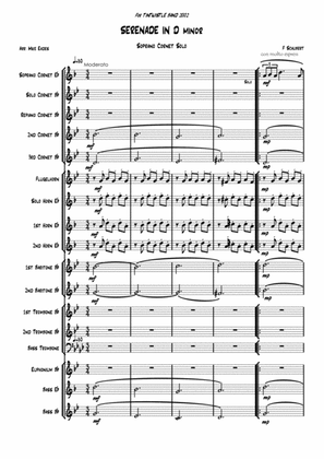 Schubert's Serenade in Dm. For Soprano Eb cornet and brass band.