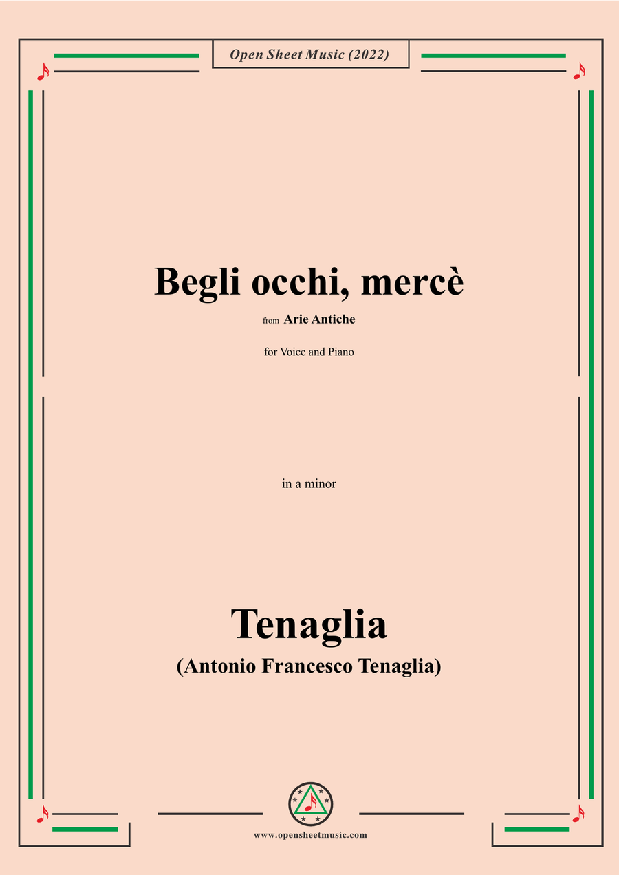 Tenaglia-Begli occhi,mercè,from Arie Antiche(Anthology of Italian Song),in a minor
