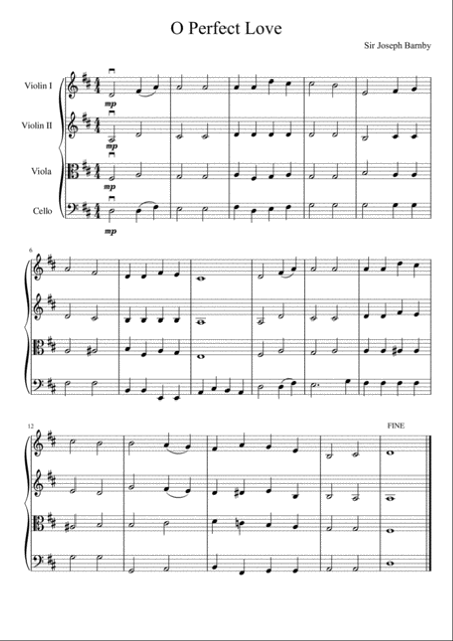 O Perfect Love String Quartet scores gallery preview page 2