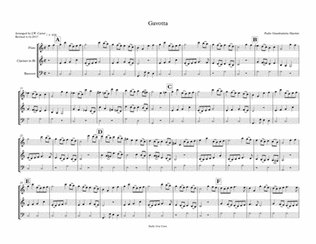 Gavotta, by Padre Giambattista Martini, arranged for Flute, Clarinet & Bassoon
