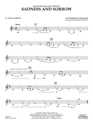 Book cover for Sadness and Sorrow (from Naruto) (arr. Michael Brown) - Eb Alto Clarinet
