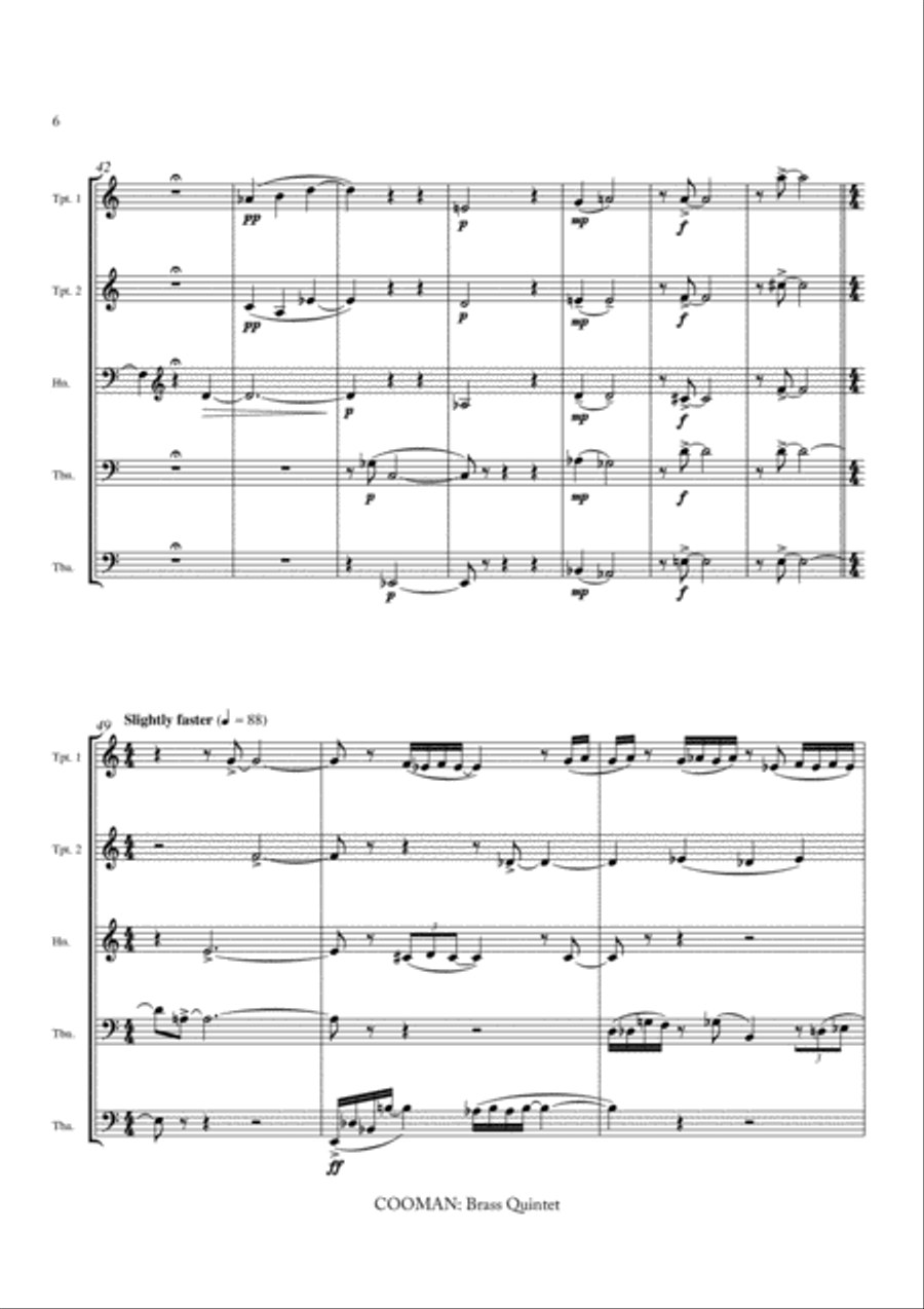 Carson Cooman: Brass Quintet (2007) Brass Quintet scores gallery preview page 5
