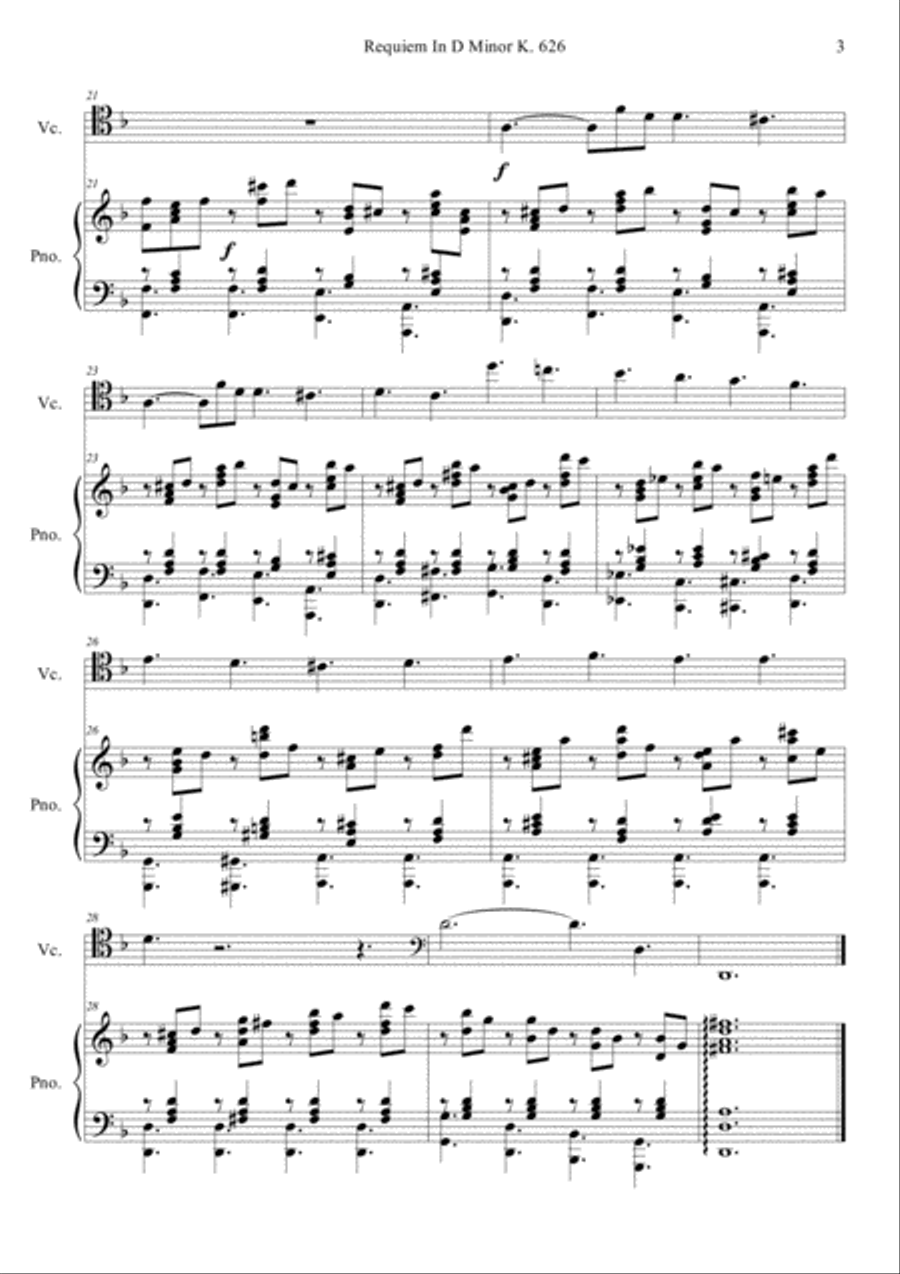 Mozart:Requiem K.626 6.Lacrimosa Piano scores gallery preview page 3