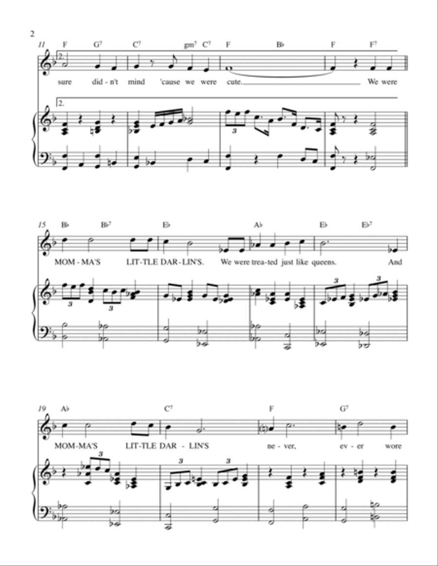 Mamma's little Darlin's Piano, Vocal, Guitar scores gallery preview page 2