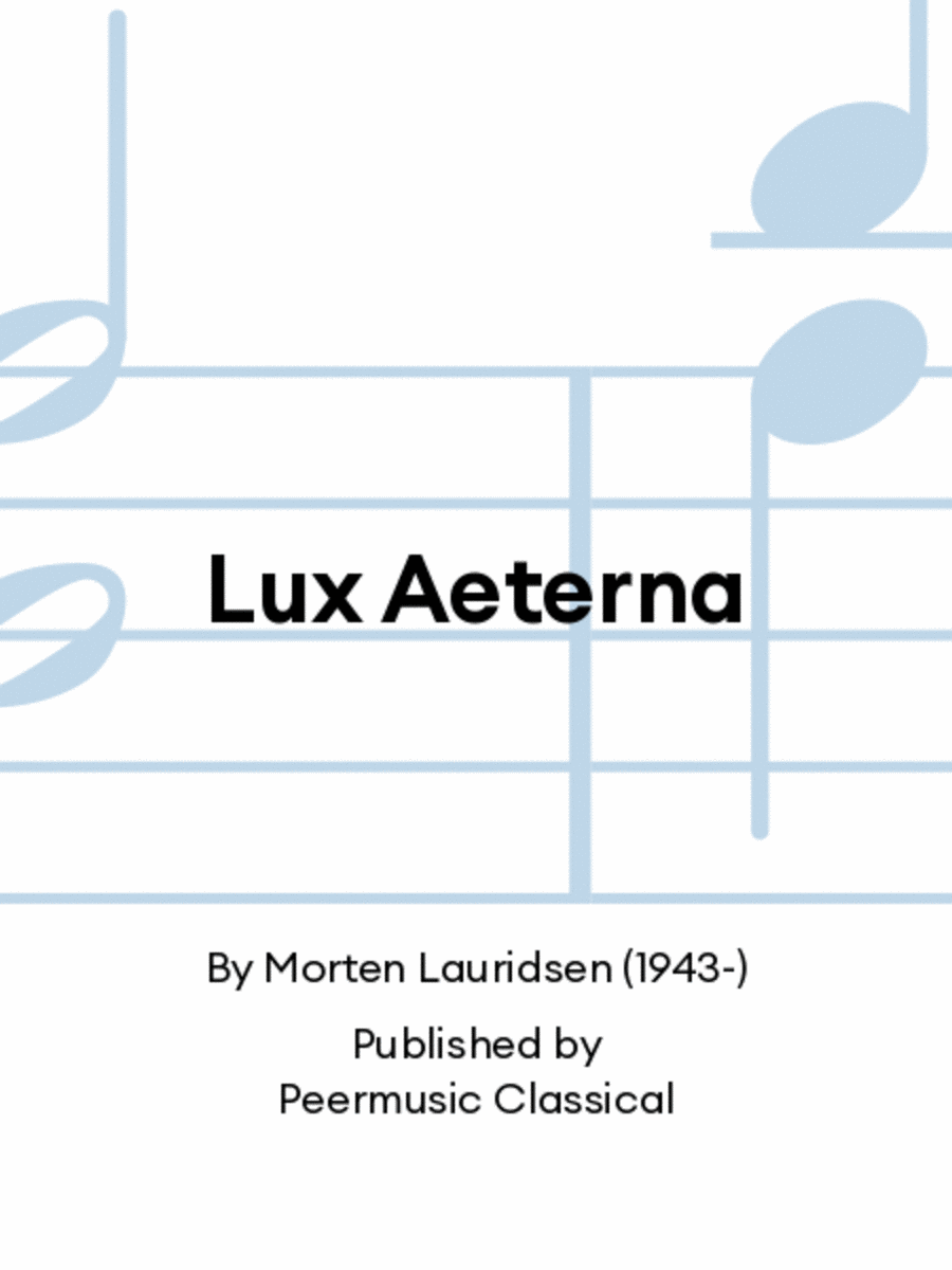 Lux Aeterna Lux Aeterna Score scores gallery preview page 1