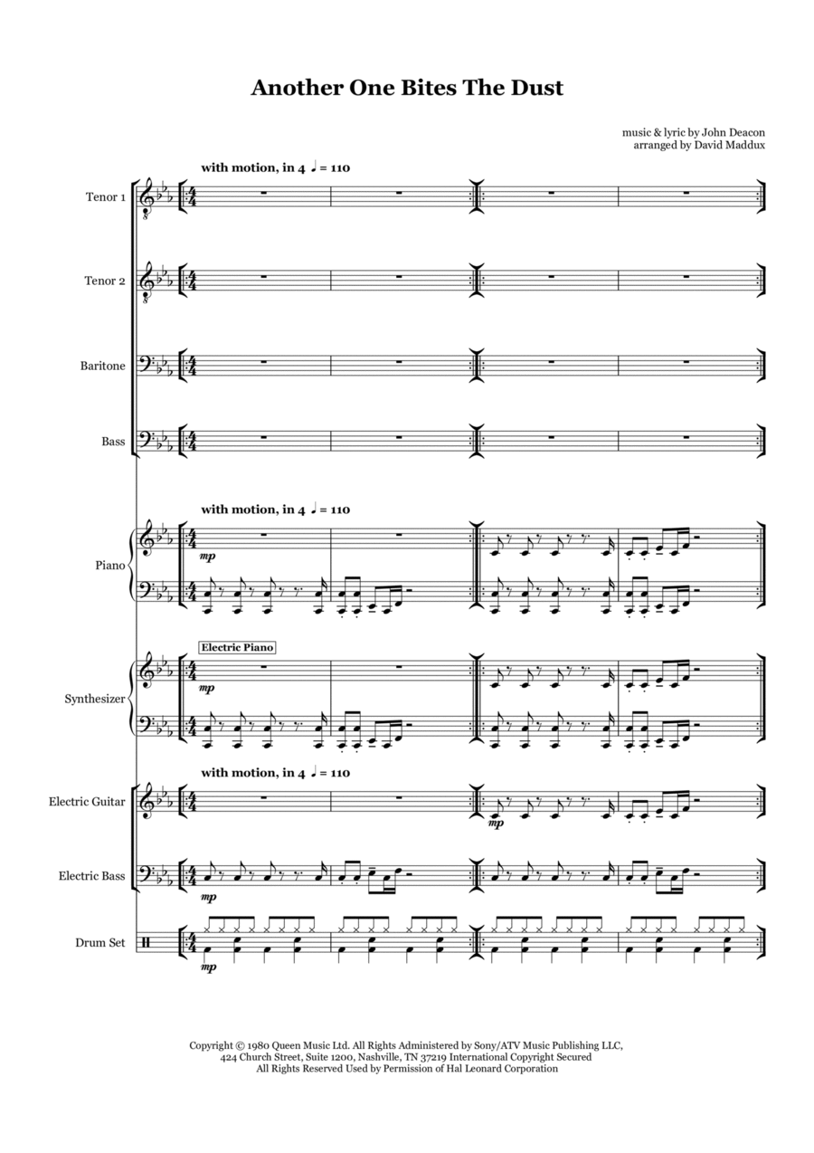Another One Bites The Dust Small Ensemble scores gallery preview page 1