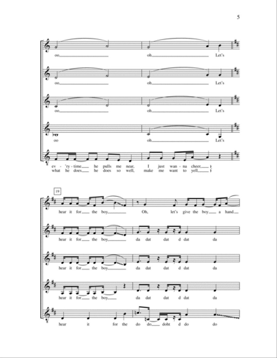 Let's Hear It for the Boy A Cappella scores gallery preview page 5