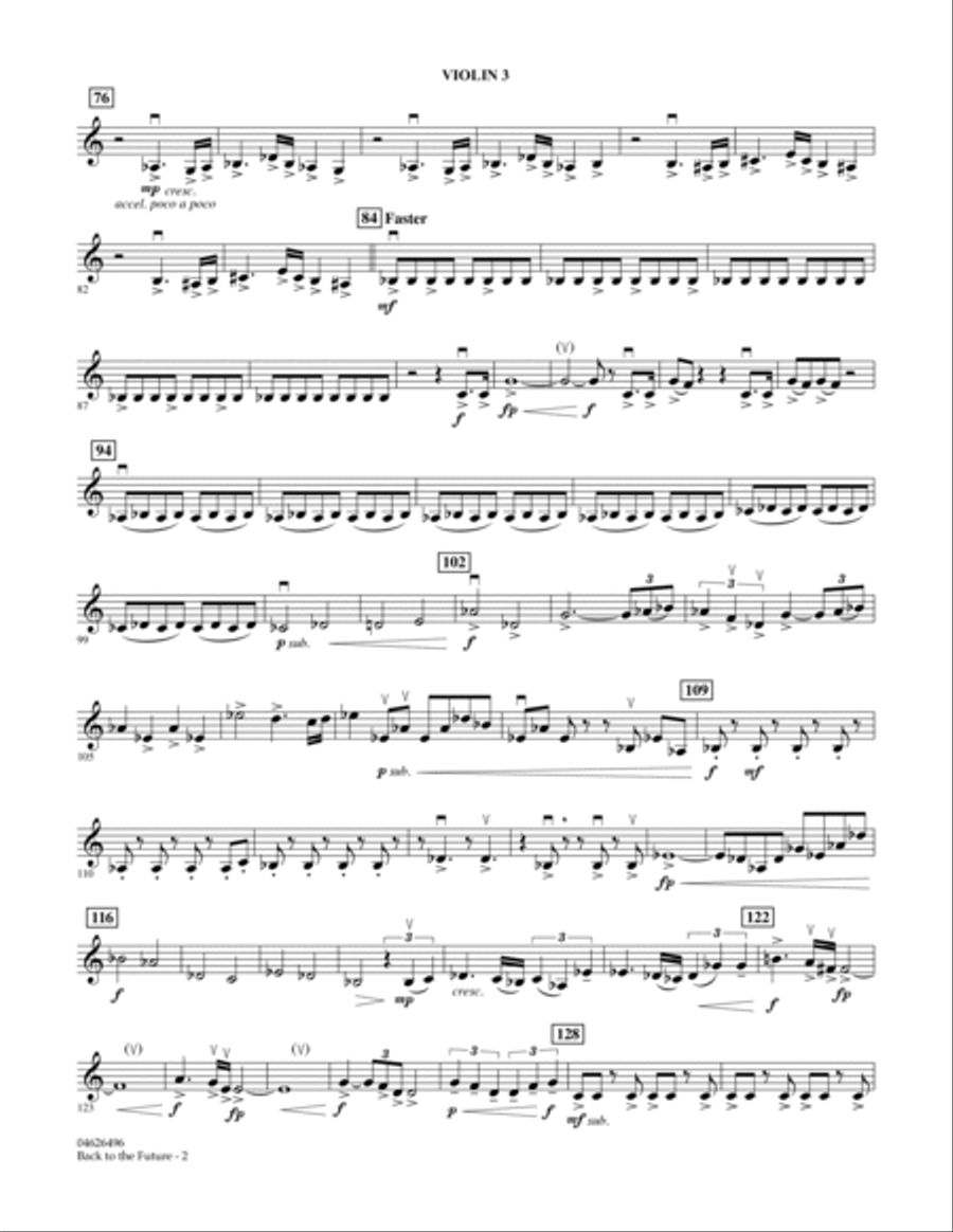 Back To The Future - Violin 3 (Viola Treble Clef) Orchestra scores gallery preview page 2