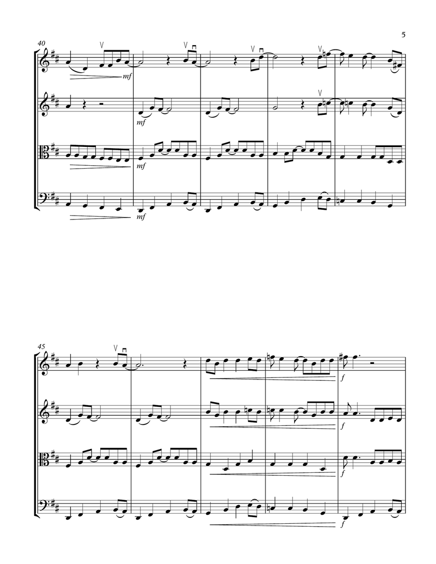 Crazy Little Thing Called Love String Quartet scores gallery preview page 5