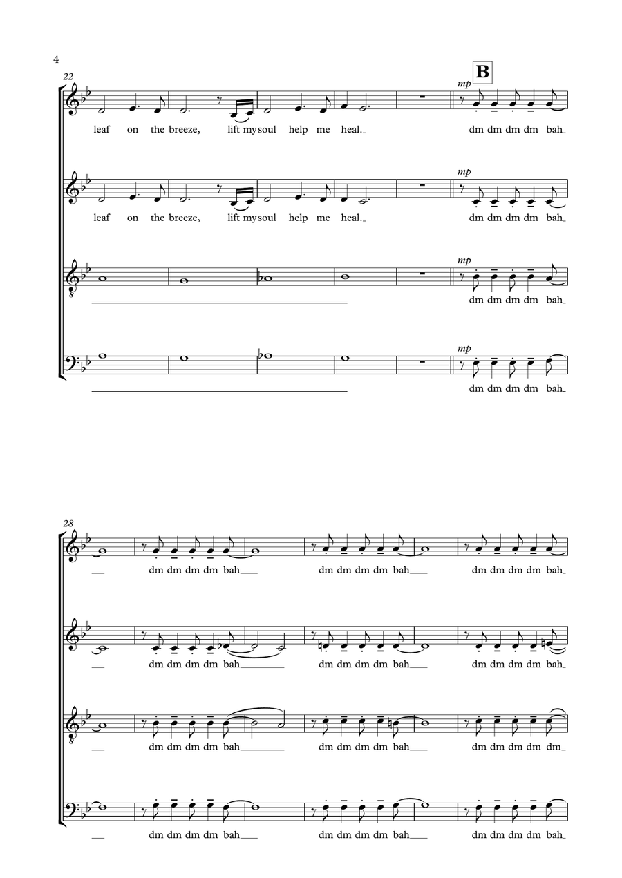 Be - Choir (Acappella) SATB 4-Part scores gallery preview page 4