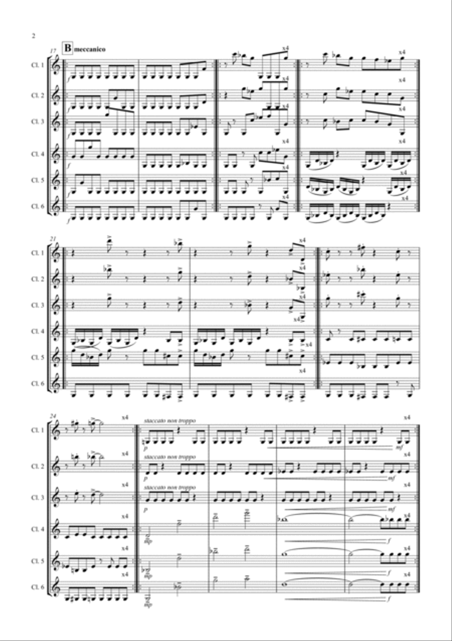 Sextet for Clarinets Sextet for Clarinets Clarinet Solo scores gallery preview page 2