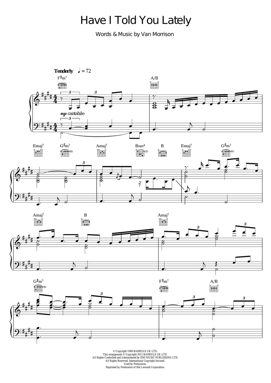 Have I Told You Lately Piano, Vocal scores gallery preview page 1