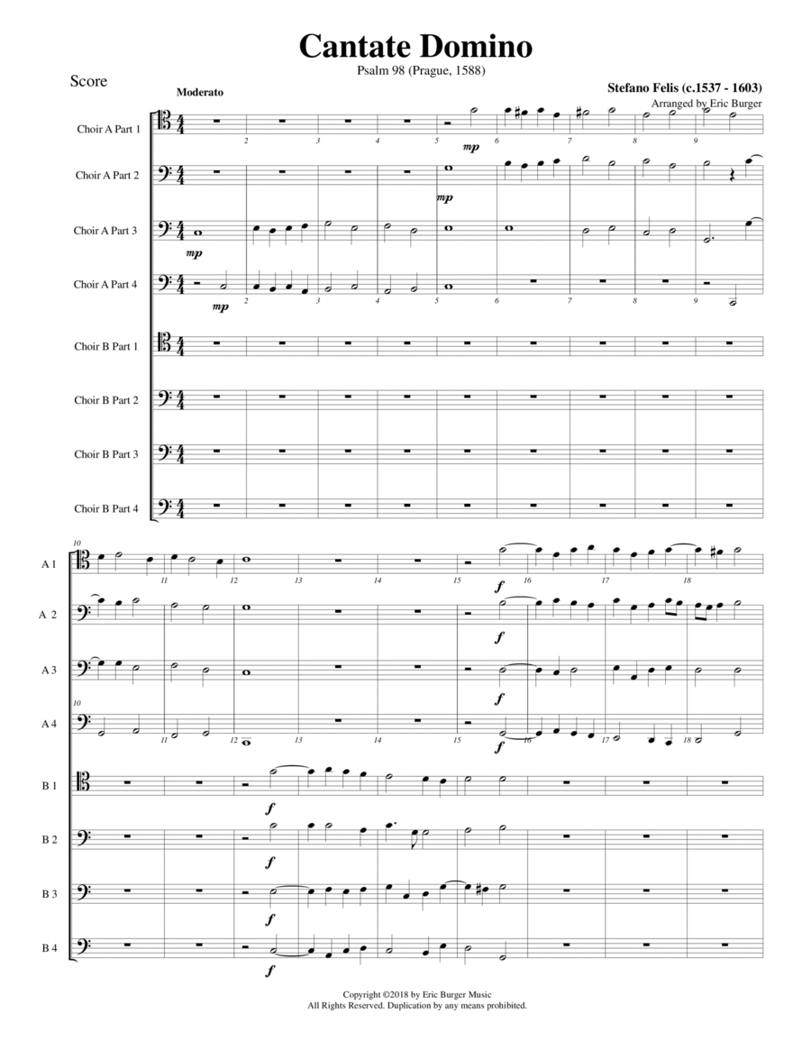 Cantate Domino for Trombone or Low Brass Octet Brass Ensemble scores gallery preview page 1