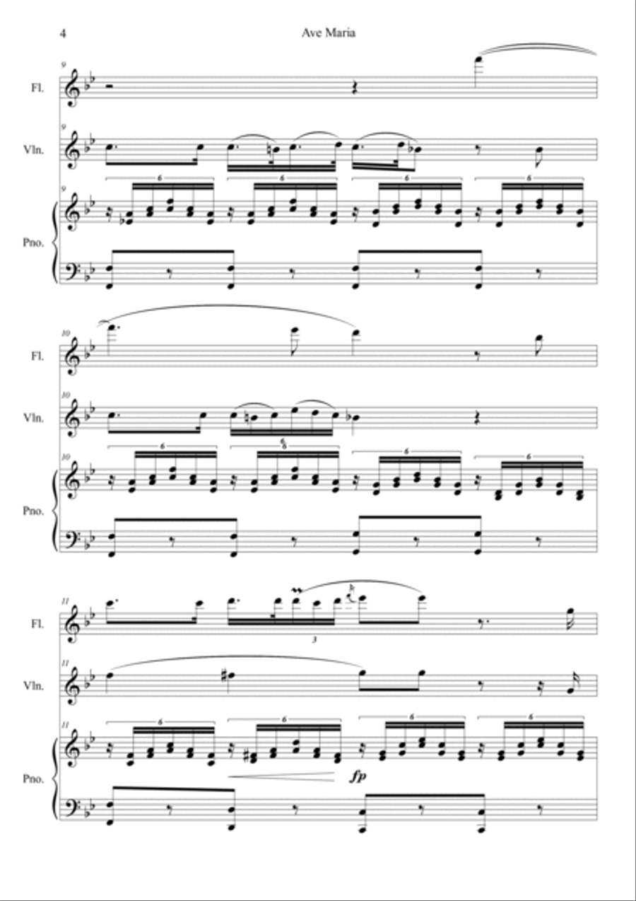 Ave Maria D.839 B flat Major Violin scores gallery preview page 4