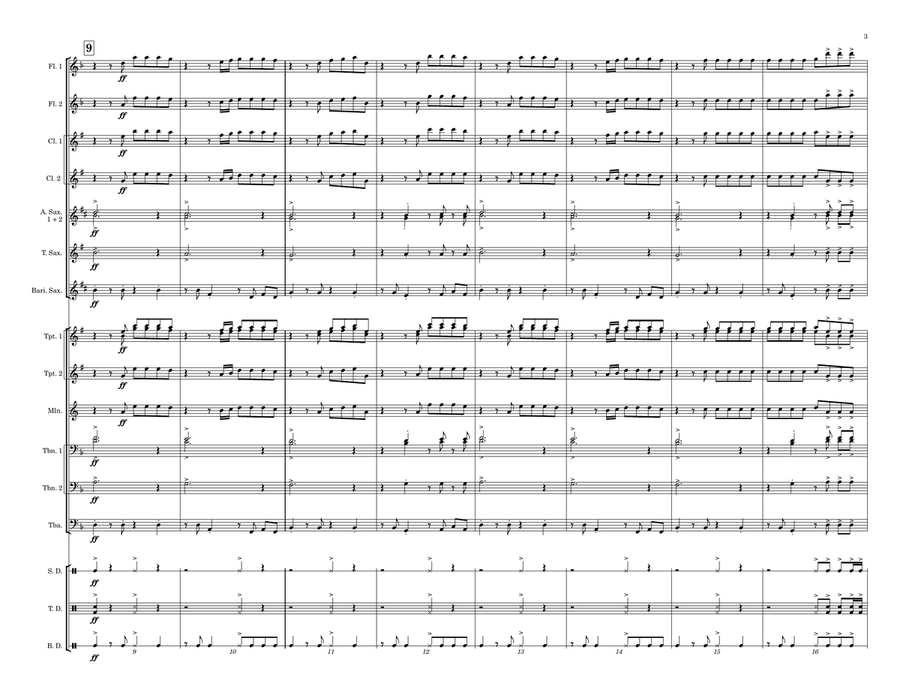 Work Hard Play Hard Marching Band scores gallery preview page 3