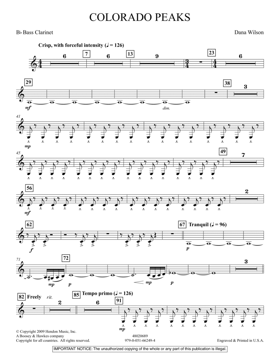 Colorado Peaks - Bb Bass Clarinet