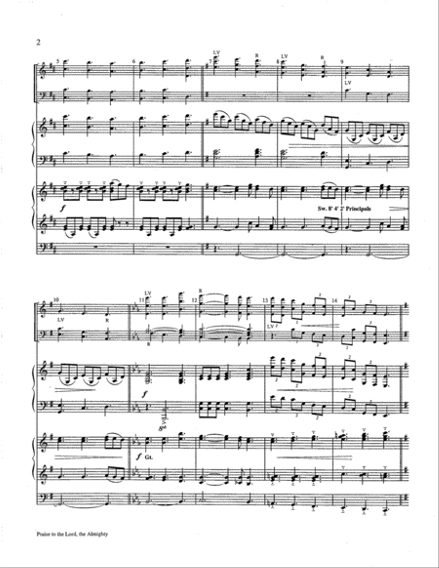 Praise to the Lord, the Almighty Piano scores gallery preview page 2