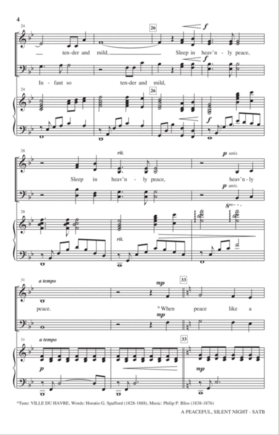 A Peaceful, Silent Night 4-Part scores gallery preview page 3
