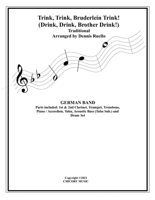 Book cover for Trink, Trink, Bruderlein Trink! (Drink, Drink, Brother Drink!) - German Band - Waltz for Oktoberfest