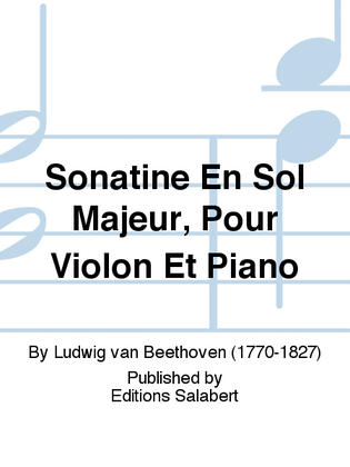 Sonatine En Sol Majeur, Pour Violon Et Piano