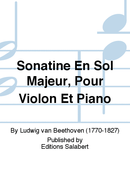Sonatine En Sol Majeur, Pour Violon Et Piano