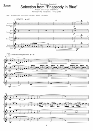 <EZ Saxophone Quartet> Selection from "Rhapsody in Blue"