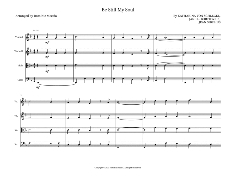 Be Still My Soul Be Still My Soul Small Ensemble scores gallery preview page 1