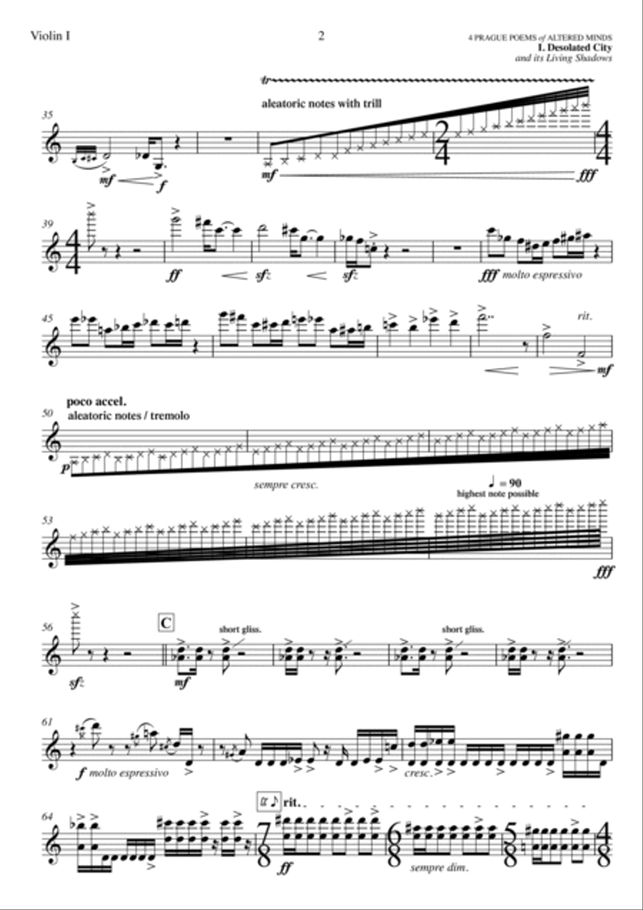 4 Prague Poems of Altered Minds - Parts String Quartet scores gallery preview page 4