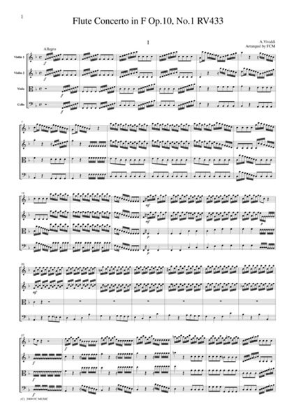 Vivaldi Flute Concerto in F Op.10, No.1, RV433, all mvts.