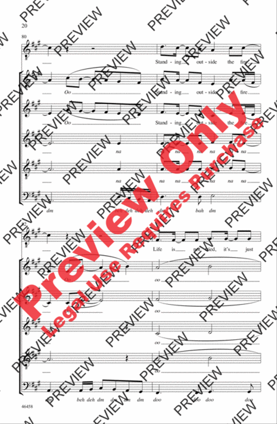 Standing Outside the Fire 4-Part scores gallery preview page 20