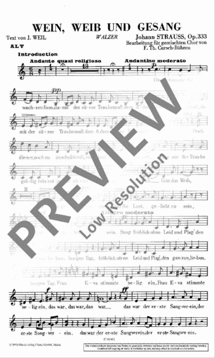 Wein, Weib und Gesang 4-Part scores gallery preview page 2