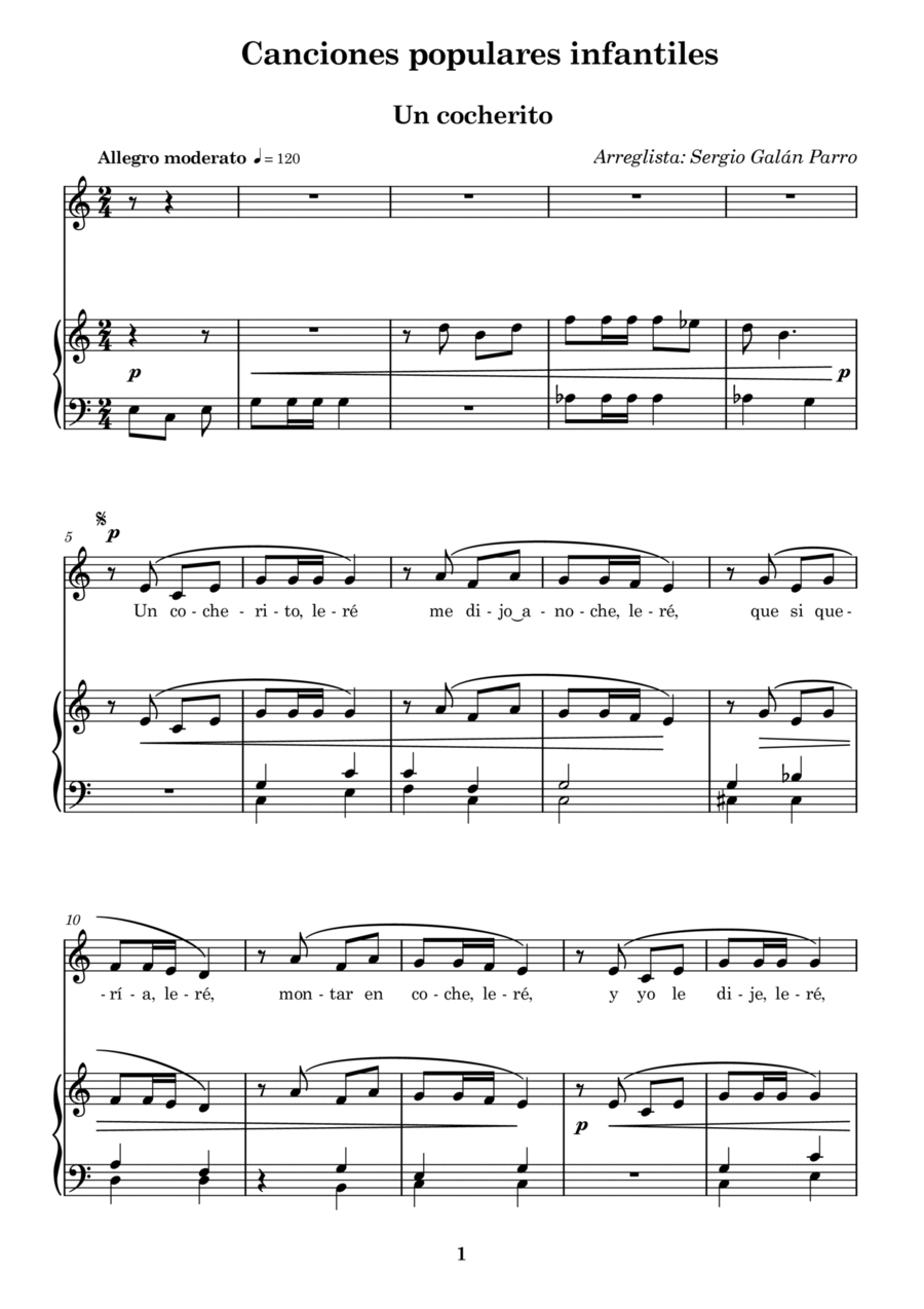 Un cocherito Un cocherito Voice scores gallery preview page 1