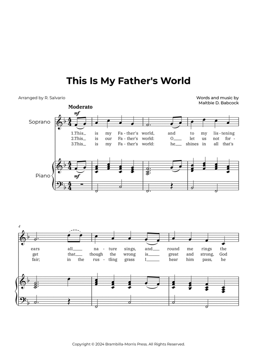 This Is My Father's World (Key of F Major) image number null