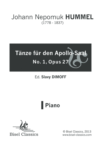 Tanze fur den Apollo-Saal No. 1, Opus 27