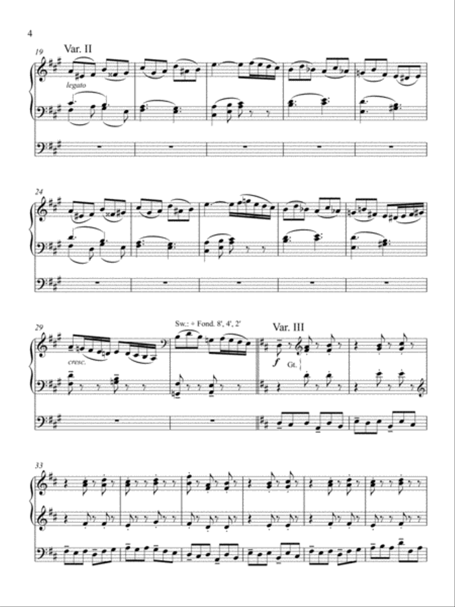 Variations and Fugue on a Christmas Carol Organ Solo scores gallery preview page 3