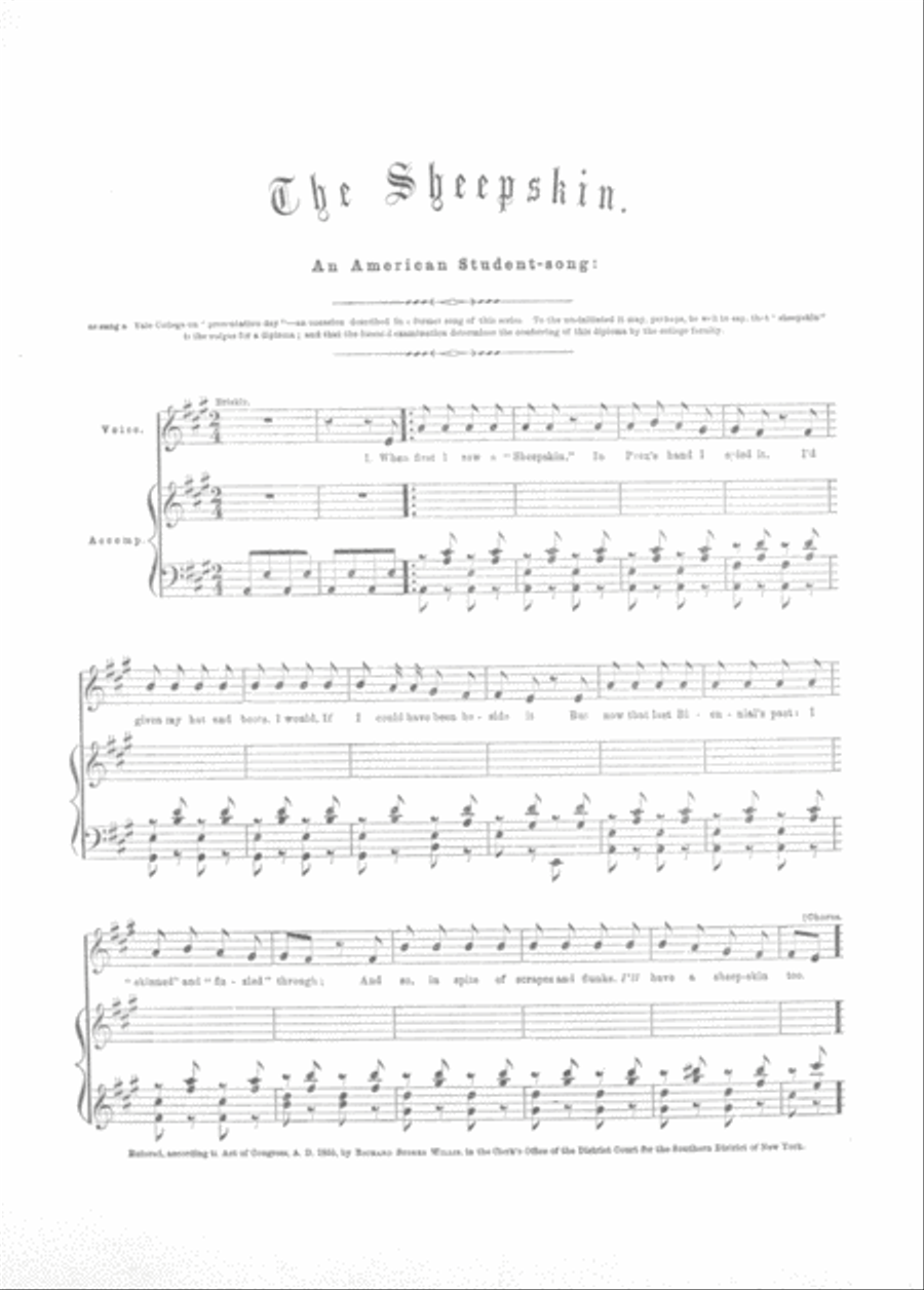 The Sheepskin. An American Student-Song Voice scores gallery preview page 2