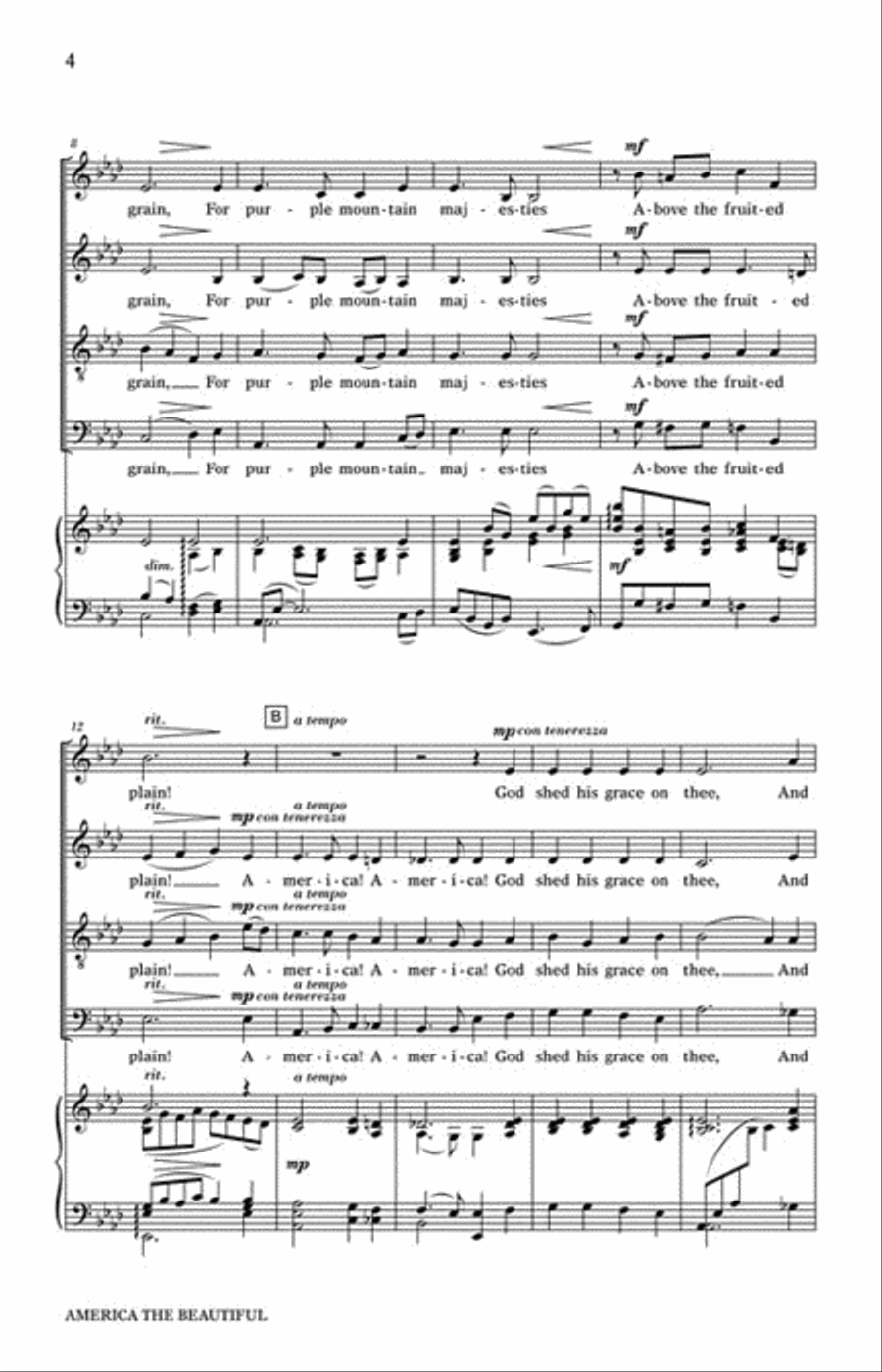 America, the Beautiful 4-Part scores gallery preview page 3