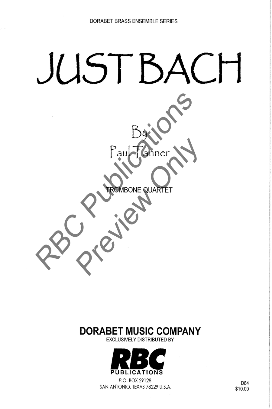 Just Bach Trombone Quartet Trombone Quartet scores gallery preview page 2