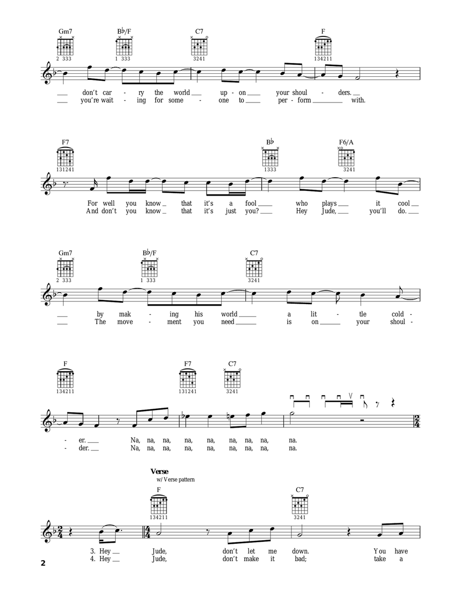 Hey Jude Hey Jude Acoustic Guitar scores gallery preview page 2