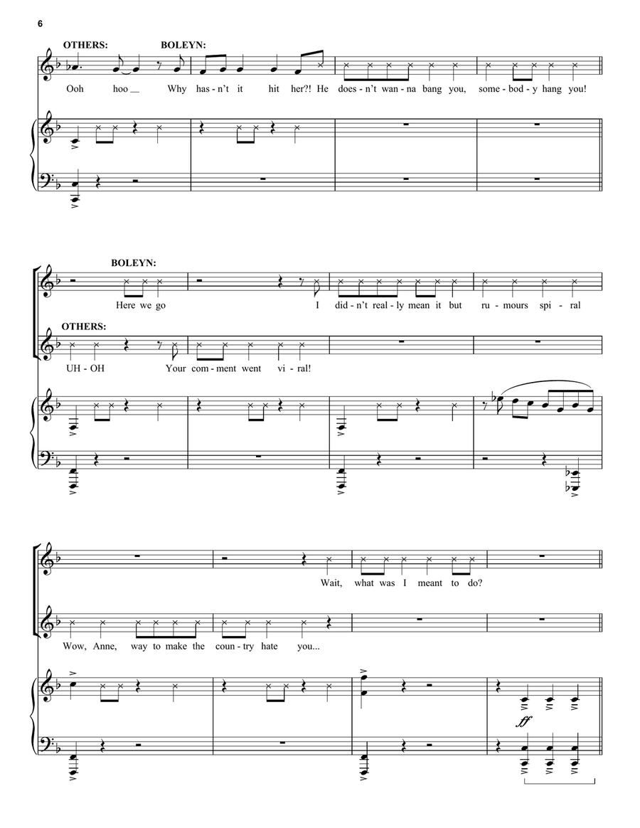 Don't Lose Ur Head (from Six: The Musical) Voice scores gallery preview page 6