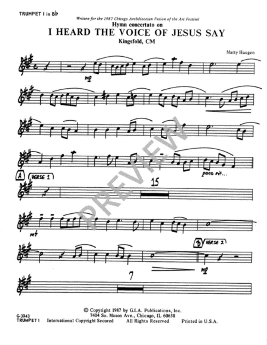 I Heard the Voice of Jesus Say - Instrument edition Trombone scores gallery preview page 2